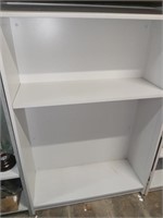 Double sided Grey sturdy merchandise shelving 56h
