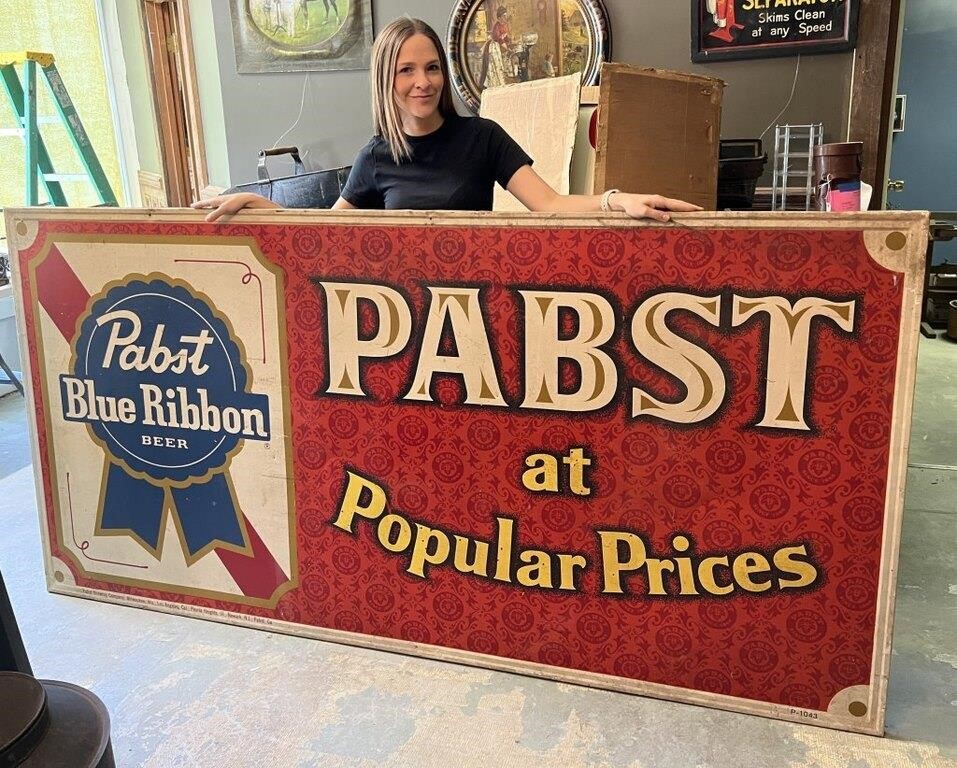 8ft Large 1960's Pabst Bue Ribbon Beer Sign