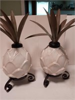 2 pineapple candle holder