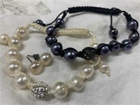 Two Freshwater Pearl Bracelets, and Pearl Earrings