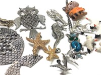 Group of Animal Themed Costume Jewelry - Sterling