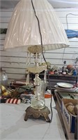 Antique crystal bauble lamp