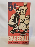 RARE 22X12" 5 CENT TOPPS BASEBALL SIGN-NYLON/WOOD