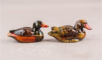 Two Porcelain Duck Figurines