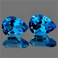 Swiss Blue Topaz Pair 9x7 MM {VVS}