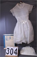 Size 7 Small Fry Togs Dress ~ 1st Communion Vail