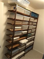 Shelving Unit with Storage Bins Included