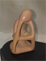 Carved Stone "Thinker" Statue - Small