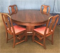 Antique Mahogany Empire Dining Room Table & Chairs