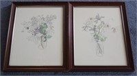 Pair framed prints signed