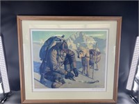 Fred Machetanz signed and numbered stone litho "Th