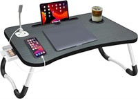 Laptop Bed Desk  Foldable with USB  Black