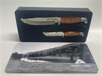 Two Piece Fixed Blade Hunting Knife Set By Ozark