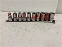 Snap On 1/2” drive sockets. Metric 10 to 19