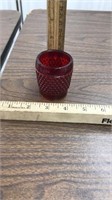 Ruby Red Hobnail Glass Toothpick Holder