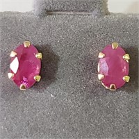 $300 10K  Ruby(0.6ct) Earrings