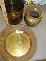 3 pc. Copper & Brass bowls & pots