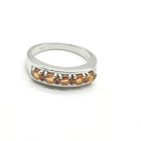 Silver Orange Sapphire(1.8ct) Ring