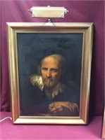 Exquisite Antique Oil On Canvas Portrait