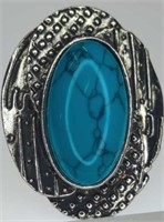 Turquoise style ring size 8 adjustable