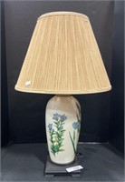 Glass Blue Lily Table Lamp.