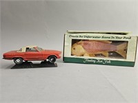 Floating Koi Fish and Die Cast Car