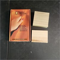 Leather care kit & two wooden blocks