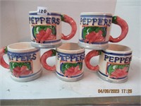 5   4" Mugs marked Pepper
