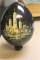 Russian Lacquer Egg on Stand