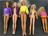 Collection of five vintage Barbie’s