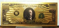 24k gold-plated banknote William Howard Taft