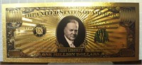24k gold-plated banknote Herbert Hoover