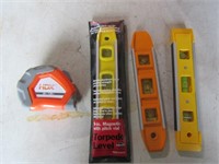 tape measure & small magnet levels