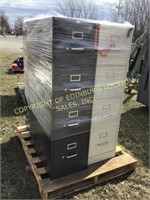 (3) METAL FOUR DRAWER FILE CABINETS