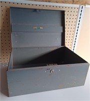 Good Size Metal Lock Box- Measures 15.5"x10.5