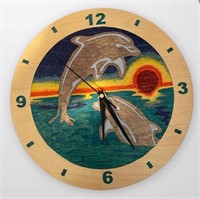 New Handmade Laser Dolphin Clock