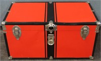 Red & Black Footlocker Storage Trunk