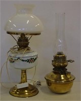 Antique oil lamp and an electric oil lamp