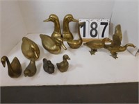 Brass Ducks - Geese - Duck Book Ends Brass