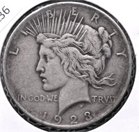 1923  PEACE DOLLAR VF