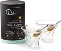 Double Wall Borosilicate Martini Glasses 2CT Pack