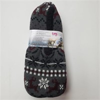 Thermal Slippers -Fleece Lined, Grey Med/Large x2