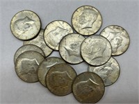 (13) 1965-1969 40% Silver Kennedy Half Dollars