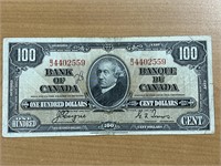 1937 Cdn $100 Bank Note