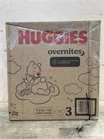 132ct size 3 Huggies overnight diapers