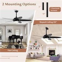 Costway 52' Ceiling Fan with LED Lights & Remote C