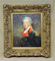 Young George Washington Portrait Oil on Canvas.