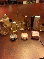 LOT OF VINTAGE PERFUME BOTTLES AND FACIAL ITEMS
