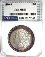 1890-S Morgan PCI MS63 Bold Rim Color