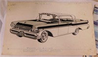 1957 Mercury original pre-press artist rendering,